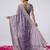 Kanjivaram purple hevay sequin and stone border satin saree with unstitched blouse