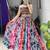 multicolor faux georgette printed traditional lehenga choli with free size upto 44