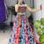 multicolor faux georgette printed traditional lehenga choli with free size upto 44