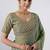 Celebrity type firozi heavy sequin border saree with unstitched blouse