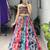 multicolor faux georgette printed traditional lehenga choli with free size upto 44