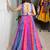 multicolor silk blend printed traditional lehenga choli with free size upto 44