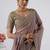 Embellished onion heavy sequin border saree with unstitched blouse
