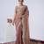 Ethnic peach heavy sequin border saree with unstitched blouse