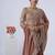 Ethnic peach heavy sequin border saree with unstitched blouse