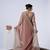 Ethnic peach heavy sequin border saree with unstitched blouse