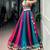 multicolor chinon printed traditional lehenga choli with free size upto 42