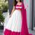 white cotton silk plain traditional lehenga choli with free size upto 42