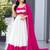 white cotton silk plain traditional lehenga choli with free size upto 42