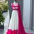 white cotton silk plain traditional lehenga choli with free size upto 42