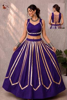 royal blue rayon printed traditional lehenga choli with free size upto 42 1