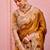 Latest dark mustard embroidery border fandy satin saree with unstitched blouse