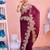 Kanjivaram wine embroidery border fandy satin saree with unstitched blouse