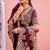Kanjivaram wine embroidery border fandy satin saree with unstitched blouse