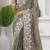 Trendy mahendi embroidery shimmer saree with unstitched blouse