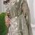 Trendy mahendi embroidery shimmer saree with unstitched blouse