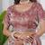 Traditional peach embroidery shimmer saree with unstitched blouse