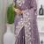 Indian purple embroidery shimmer saree with unstitched blouse