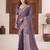 New collection deep purple embroidered elephant shimmer saree with unstitched blouse