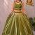 green rayon printed traditional lehenga choli with free size upto 42