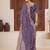 New collection deep purple embroidered elephant shimmer saree with unstitched blouse
