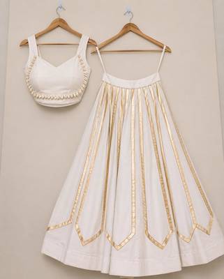 white rayon printed traditional lehenga choli with free size upto 42 2