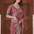 Latest dusty pink embroidered elephant shimmer saree with unstitched blouse