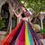 multicolor rayon printed traditional lehenga choli with free size upto 42