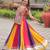 multicolor cotton silk printed traditional lehenga choli with free size upto 44