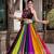 multicolor rayon printed traditional lehenga choli with free size upto 42