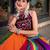multicolor rayon printed traditional lehenga choli with free size upto 42