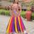 multicolor cotton silk printed traditional lehenga choli with free size upto 44