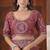 Latest dusty pink embroidered elephant shimmer saree with unstitched blouse