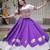 purple silk blend embroidered traditional lehenga choli with free size upto 44