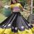 black silk blend embroidered traditional lehenga choli with free size upto 44