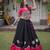  black blend embroidered traditional lehenga choli with free size upto 44