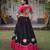  black blend embroidered traditional lehenga choli with free size upto 44