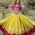 yellow silk blend embroidered traditional lehenga choli with free size upto 44