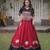 red silk blend embroidered traditional lehenga choli with free size upto 44