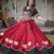 red silk blend embroidered traditional lehenga choli with free size upto 44