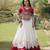 white silk blend embroidered traditional lehenga choli with free size upto 44