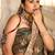 Celebrity type olive gray embroidered border motifs moss shimmer saree with unstitched blouse