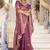 Floral purple embroidered border motifs moss shimmer saree with unstitched blouse