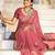 Embellished rose gold embroidered border motifs moss shimmer saree with unstitched blouse