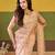 Ethnic champagne beige embroidered borders net saree with unstitched blouse