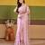 Trendy lavender pink embroidered borders net saree with unstitched blouse