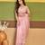 Trendy lavender pink embroidered borders net saree with unstitched blouse