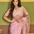 Trendy lavender pink embroidered borders net saree with unstitched blouse