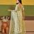 Indian mint green embroidered borders net saree with unstitched blouse