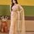 Elegance peach embroidered borders net saree with unstitched blouse